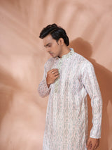 Royal Off-White Cotton Silk Kurta Set