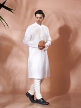 Pure White Cotton Kurta Set