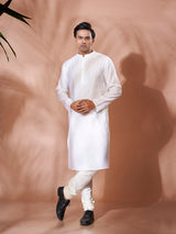 Pure White Cotton Kurta Set