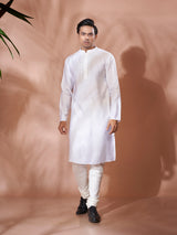 Pure White Cotton Kurta Set