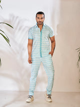 Soft Light Blue Cotton Pant Set