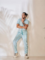 Soft Light Blue Cotton Pant Set