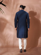 Navy Blue Classic Cotton Kurta Set