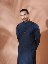 Navy Blue Classic Cotton Kurta Set