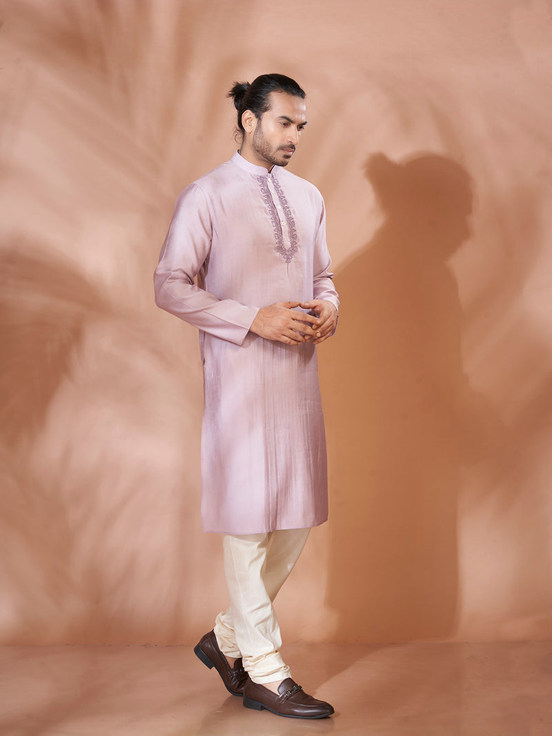 Subtle Mauve Cotton Kurta Set