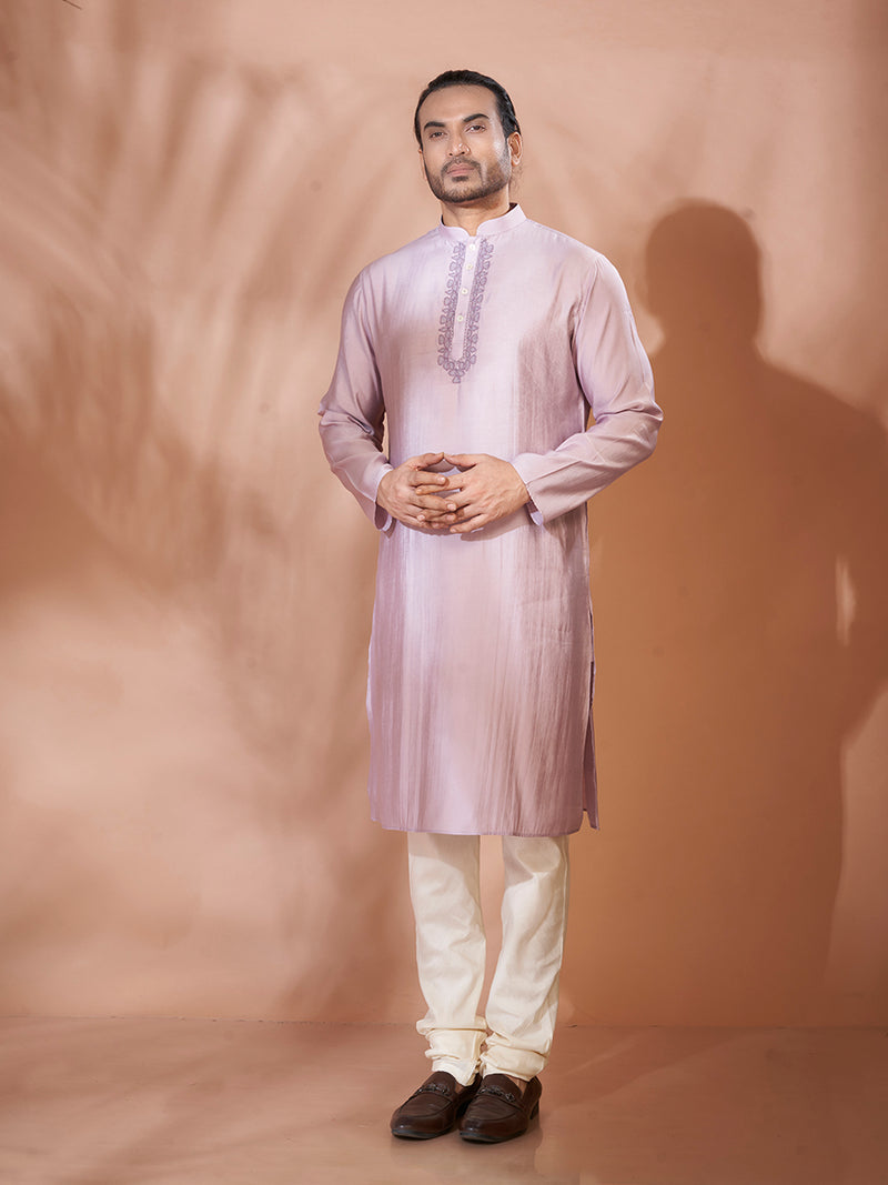 Subtle Mauve Cotton Kurta Set