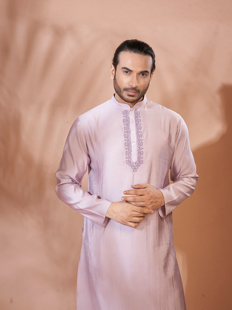 Subtle Mauve Cotton Kurta Set