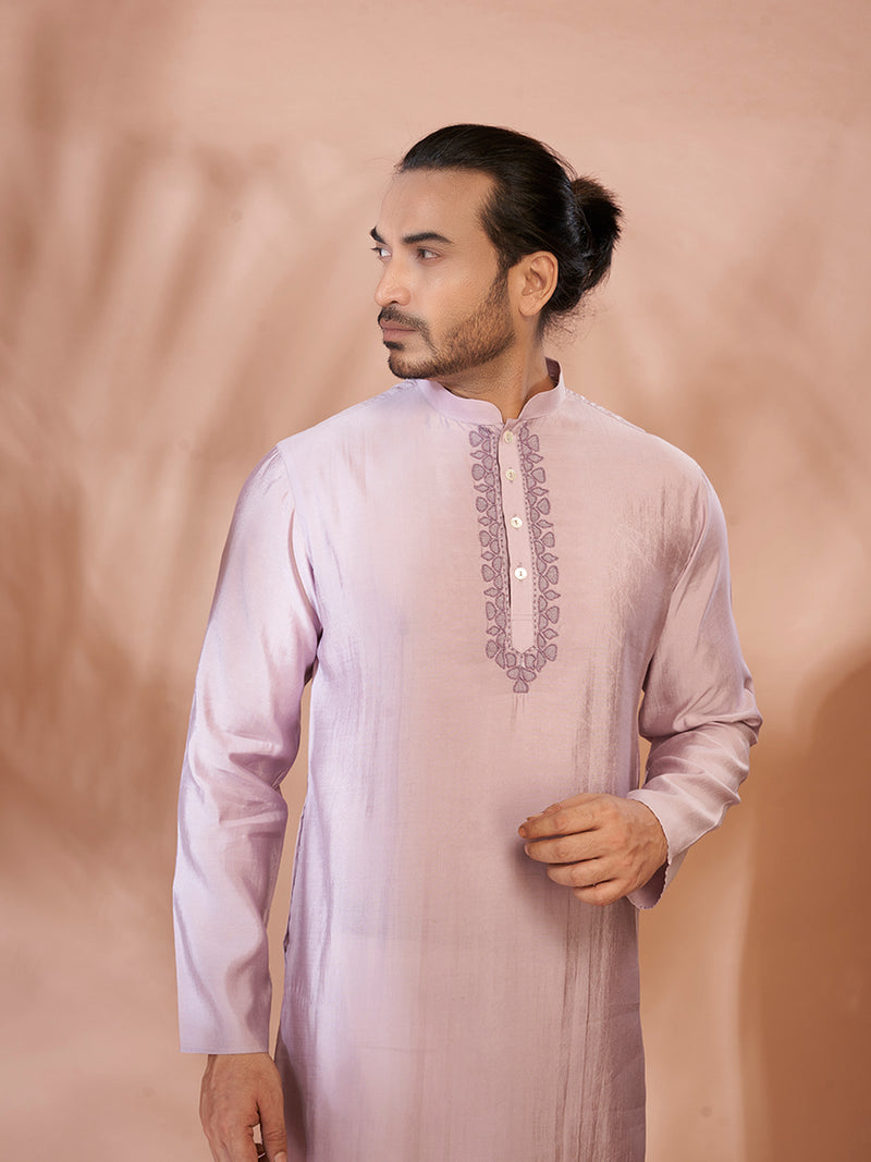 Subtle Mauve Cotton Kurta Set