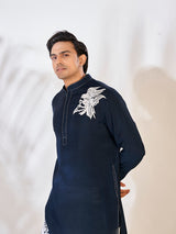 Deep Navy Blue Cotton Kurta Set