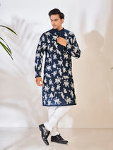 Rich Navy Blue Cotton Kurta Set