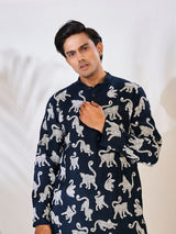 Rich Navy Blue Cotton Kurta Set