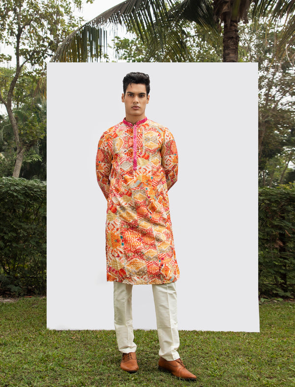 DIAMOND PRINTED MIRROR CHEETA KURTA SET sasyafashion