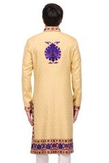 Men's  Wear Sherwani In Beige Color