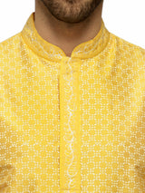 Yellow Printed Silk Katan sasyafashion