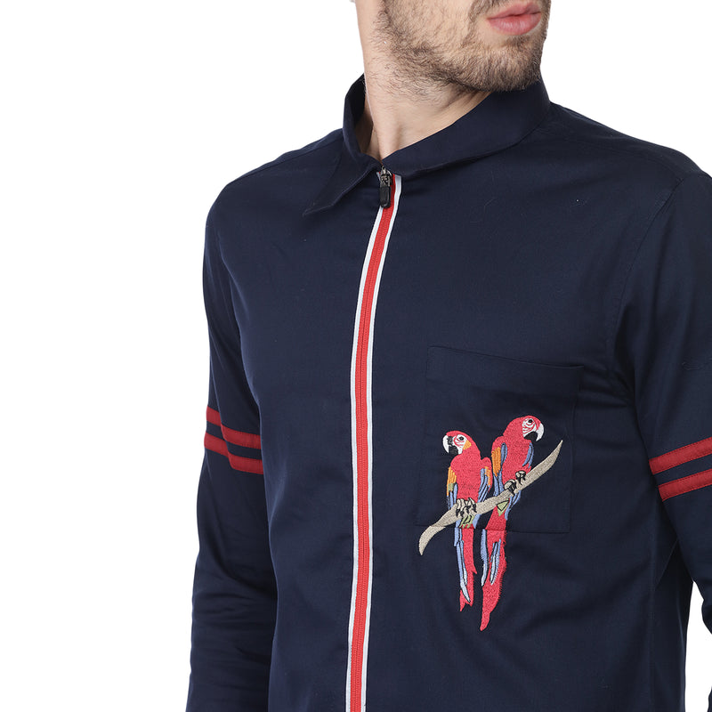 Men's Shirt In Navy Blue Color