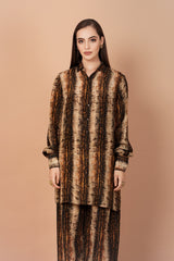 Indo Western Dress In Brown Colour