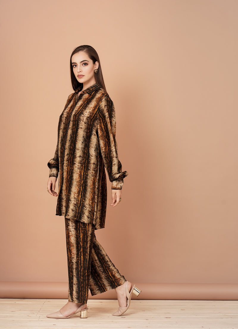 Indo Western Dress In Brown Colour