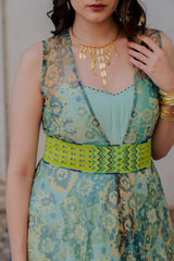 Belt Dress in Green Ombre sasyafashion