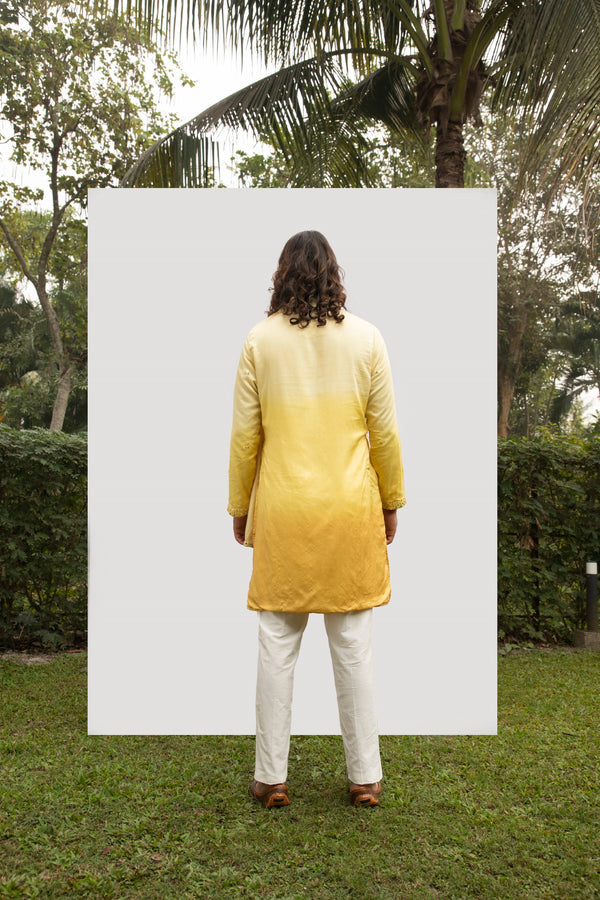 YELLOW OMBRE KURTA SET sasyafashion