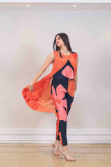 Designer Saffron colour jumpsuit sasyafashion
