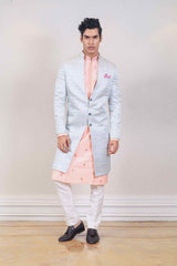 Kurta Jacket For Men In Blue & Pink Colour sasyafashion