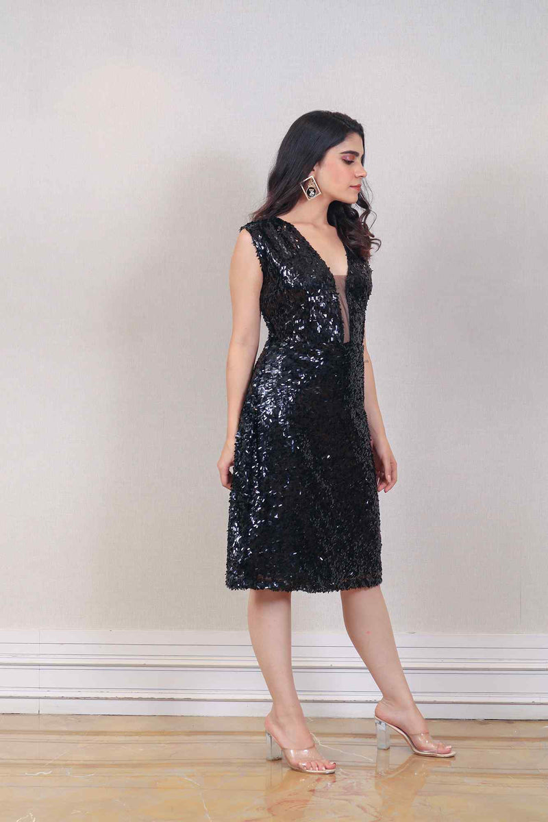 Designer Black colour Dress sasyafashion