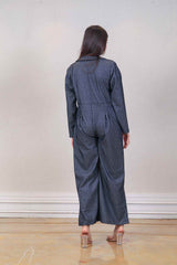 Designer Charcoal gray colour jumpsuit sasyafashion