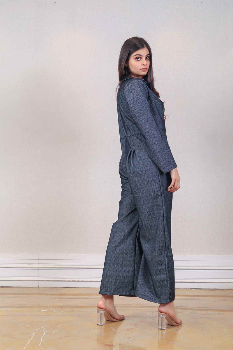 Designer Charcoal gray colour jumpsuit sasyafashion