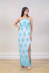 Designer Blue colour Gown sasyafashion