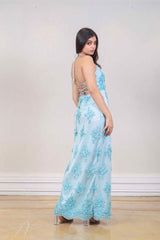 Designer Blue colour Gown sasyafashion