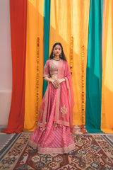 Wedding Wear Lehenga In Pink Color