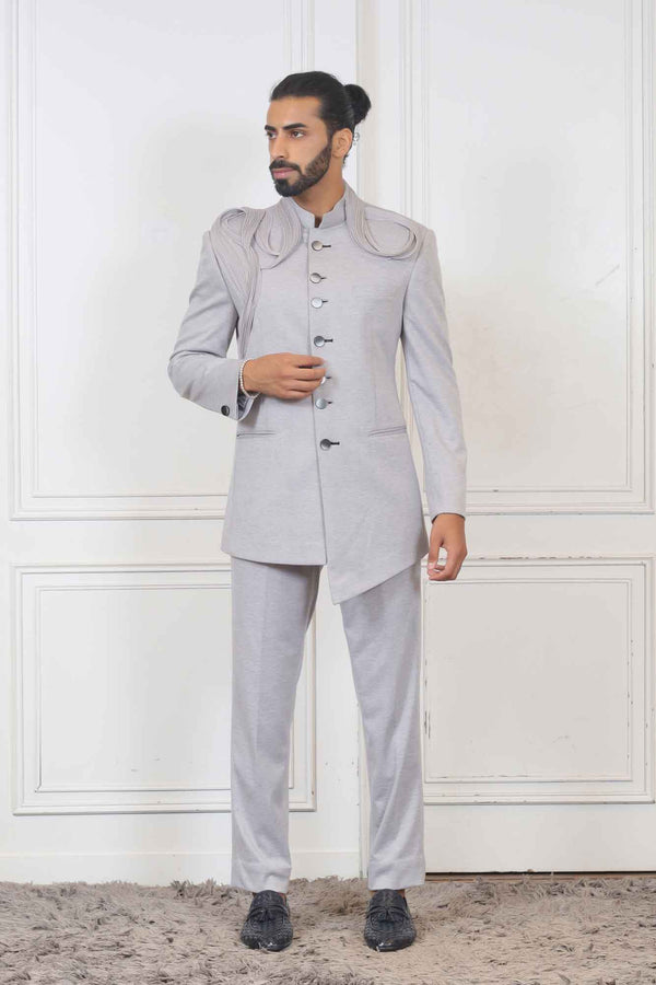 Party Wear Prince Suit For Men In Grey Colour at Online- Sasya sasyafashion