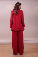 Designer Red Pantsuit set with tank top sasyafashion