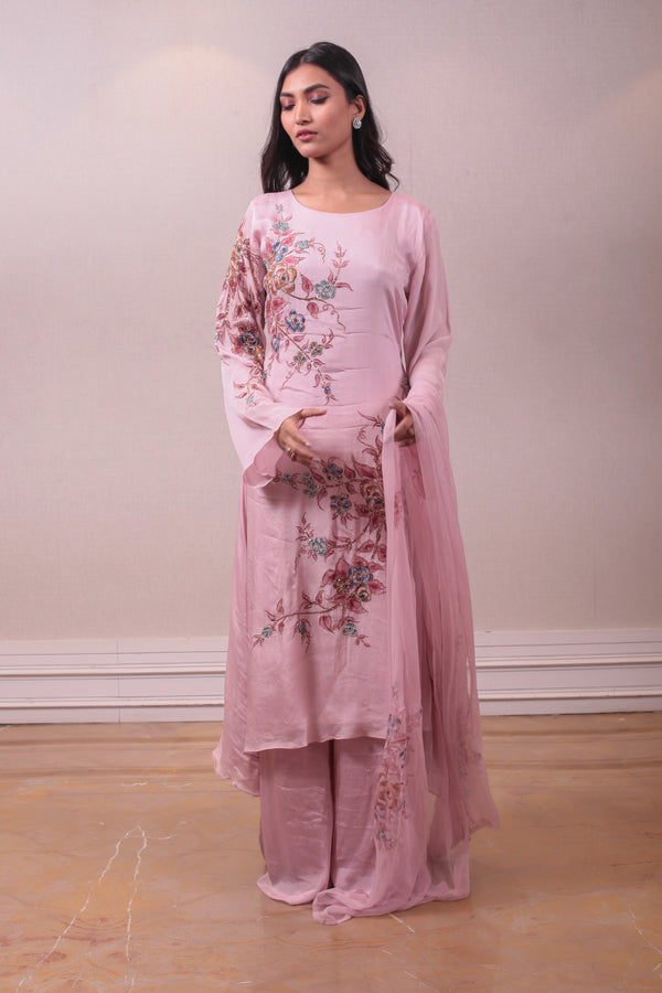 Designer Pink Georgette Salwar Kameez Set sasyafashion