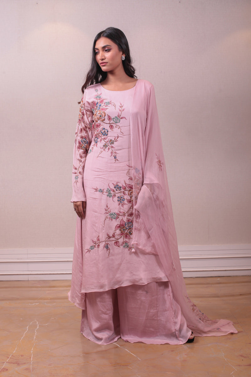 Designer Pink Georgette Salwar Kameez Set sasyafashion