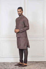 Party Wear Kurta Jacket For Men In Brown Colour at Online- Sasya sasyafashion