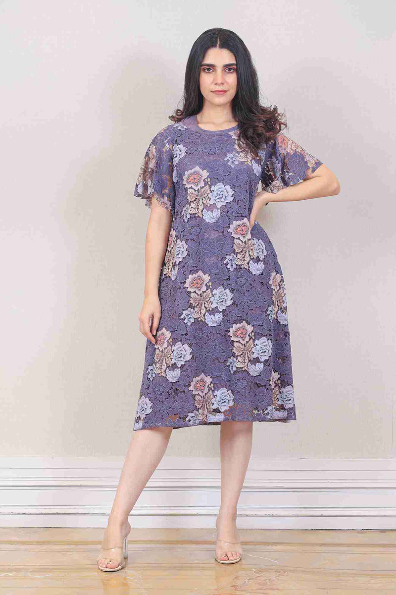 Designer Purple colour Dress sasyafashion