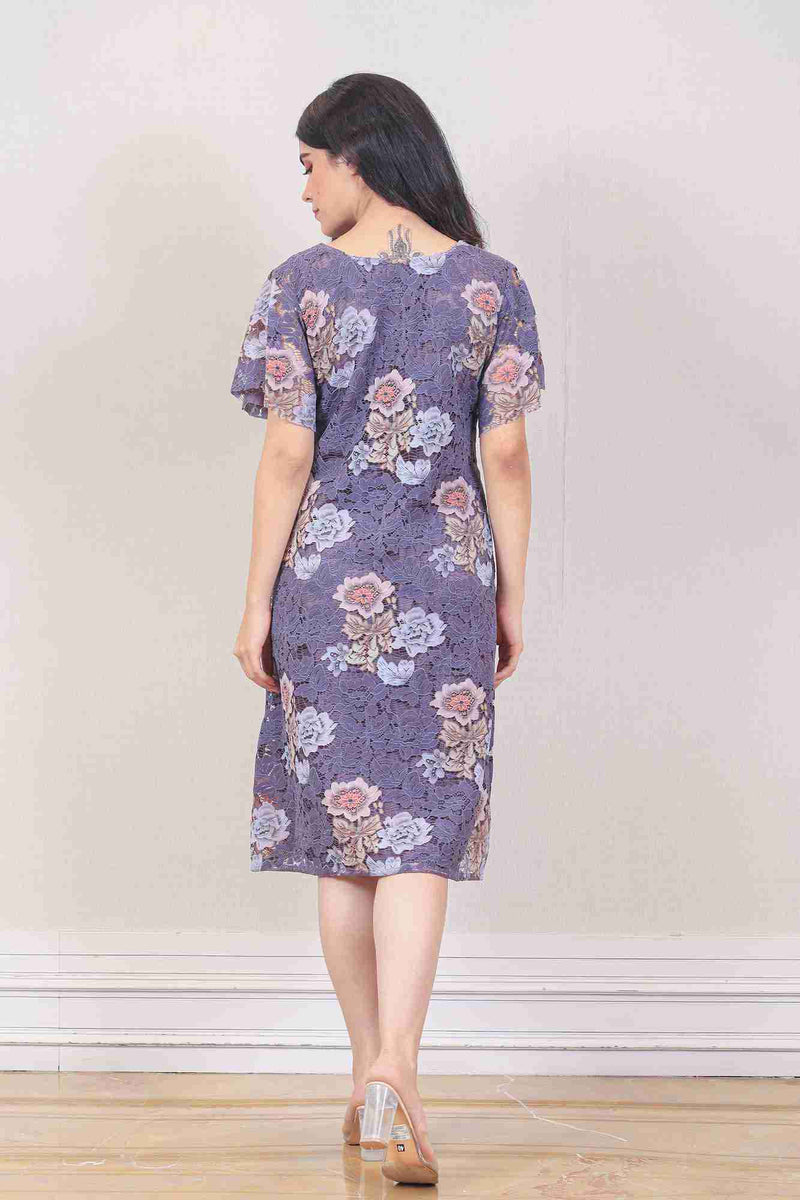 Designer Purple colour Dress sasyafashion