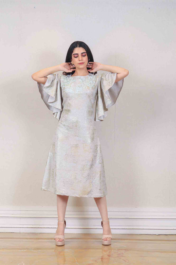 Designer Gray colour Dress sasyafashion