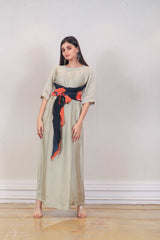 Designer Beige colour Dress sasyafashion