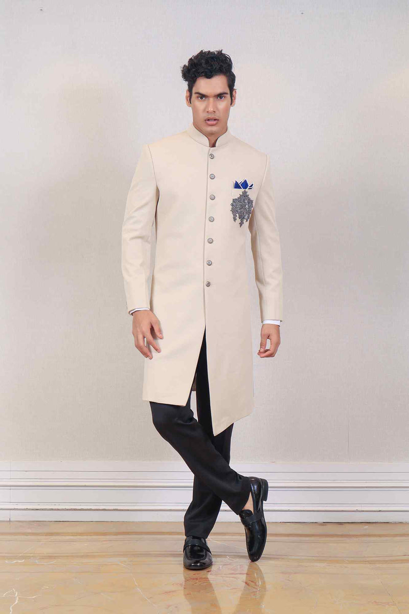 Indo Western For Men In Beige Colour sasyafashion