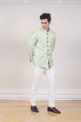 Indo Western For Men In Green Colour sasyafashion