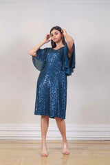 Designer Navy blue colour Dress sasyafashion