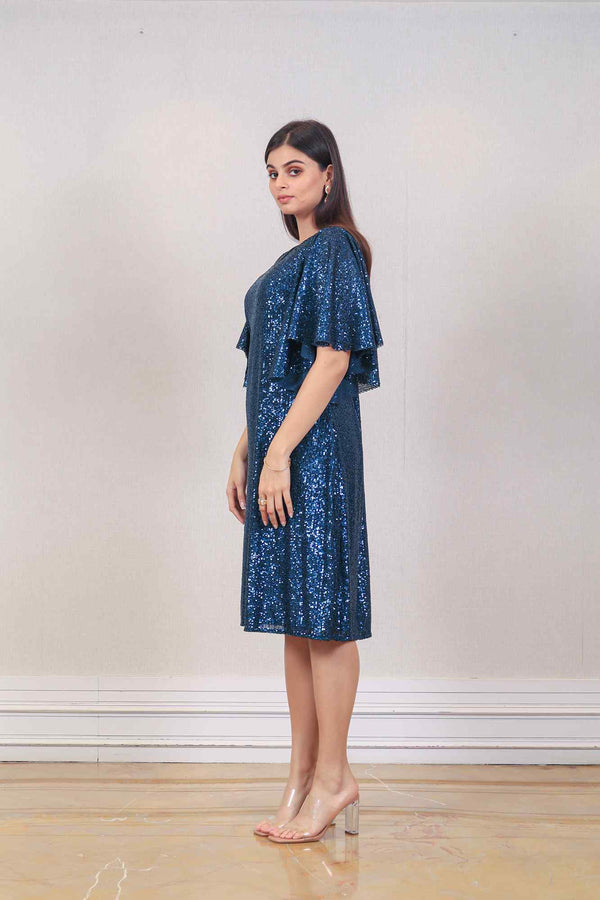 Designer Navy blue colour Dress sasyafashion