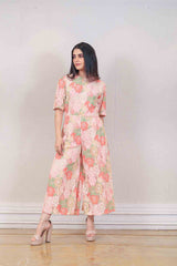 Designer Peach colour jumpsuit sasyafashion