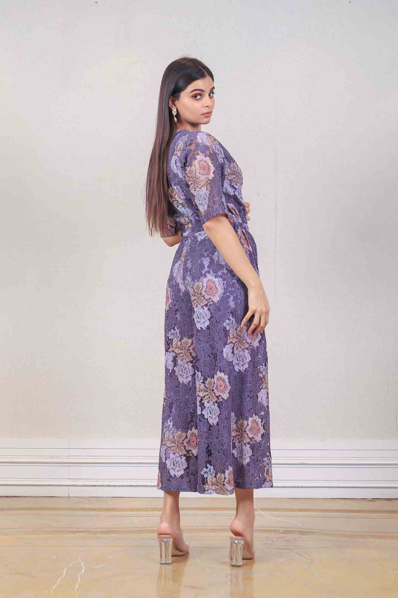 Designer Purple colour jumpsuit sasyafashion