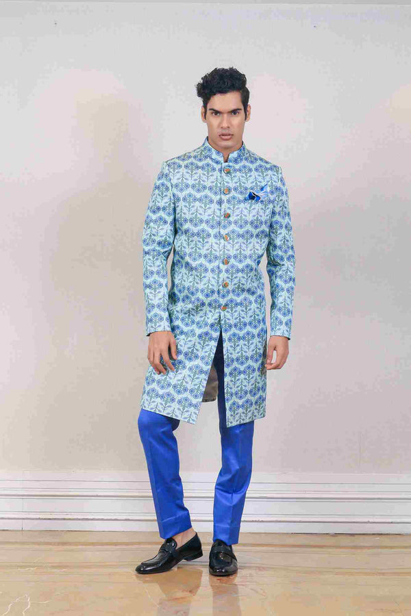Indo Western For Men In Blue Colour sasyafashion