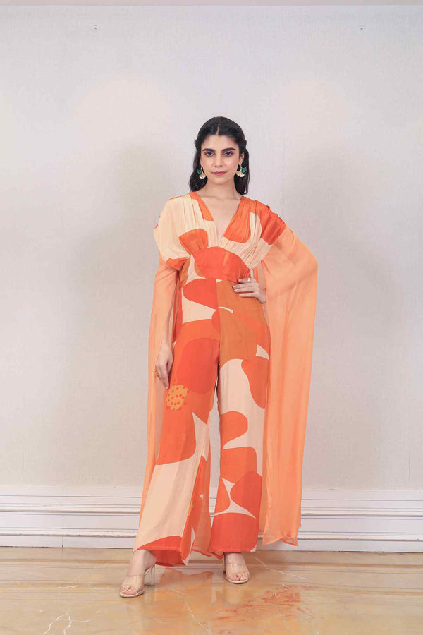 Designer Orange colour jumpsuit sasyafashion