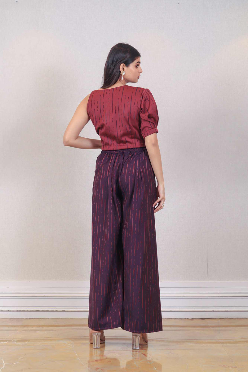 Designer Red and maroon colour Co-ord sasyafashion