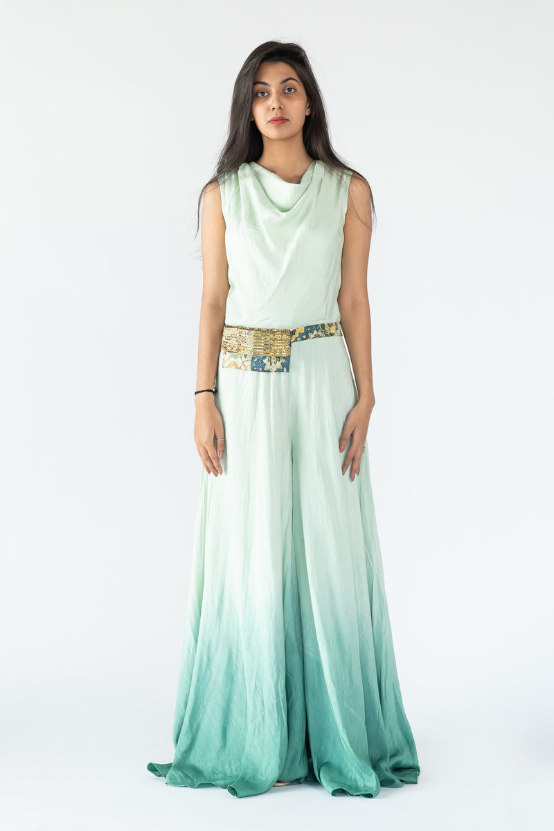 Jumpsuit in Green Ombre sasyafashion